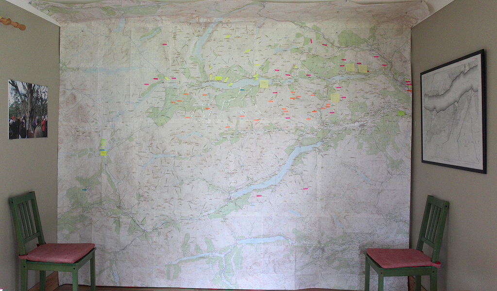 This large map initially created for the Sylva Caledonia exhibition deliberation... was the focus of the deliberation.